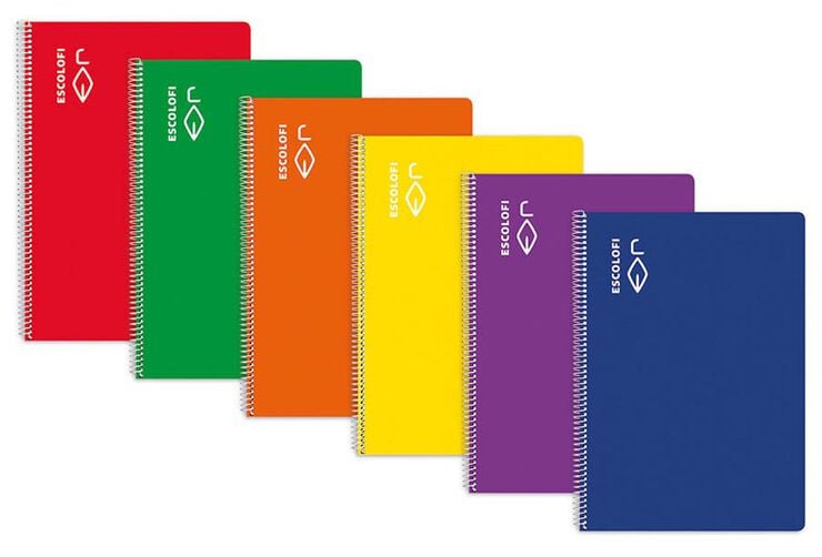Libreta espiral Escolofi A4 40 hojas liso azul