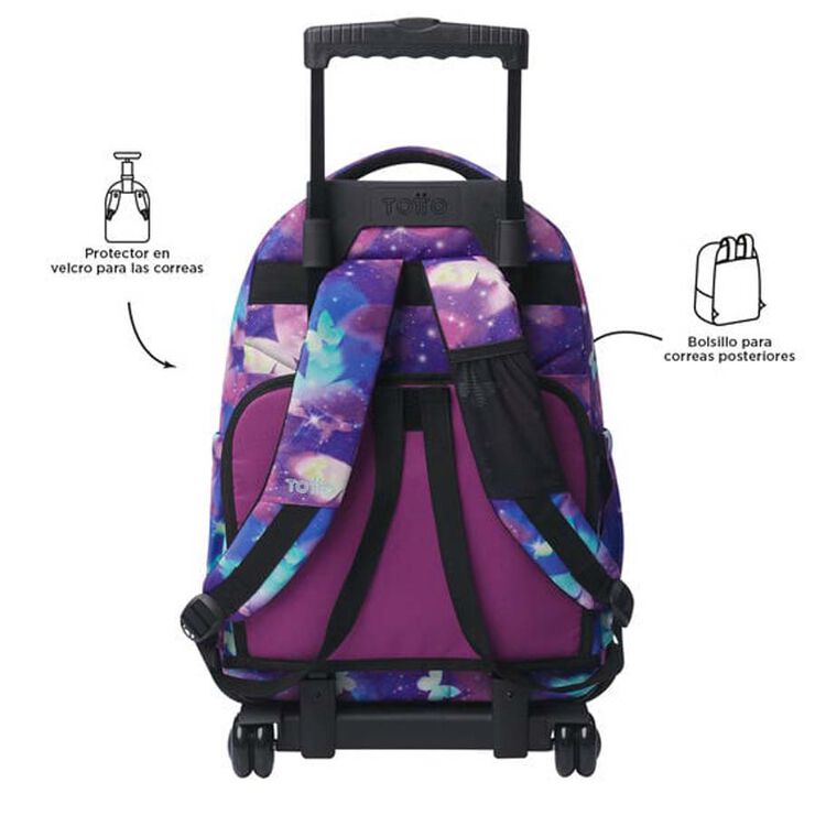 Mochila con ruedas desmontable Totto glitter Star Butterfly