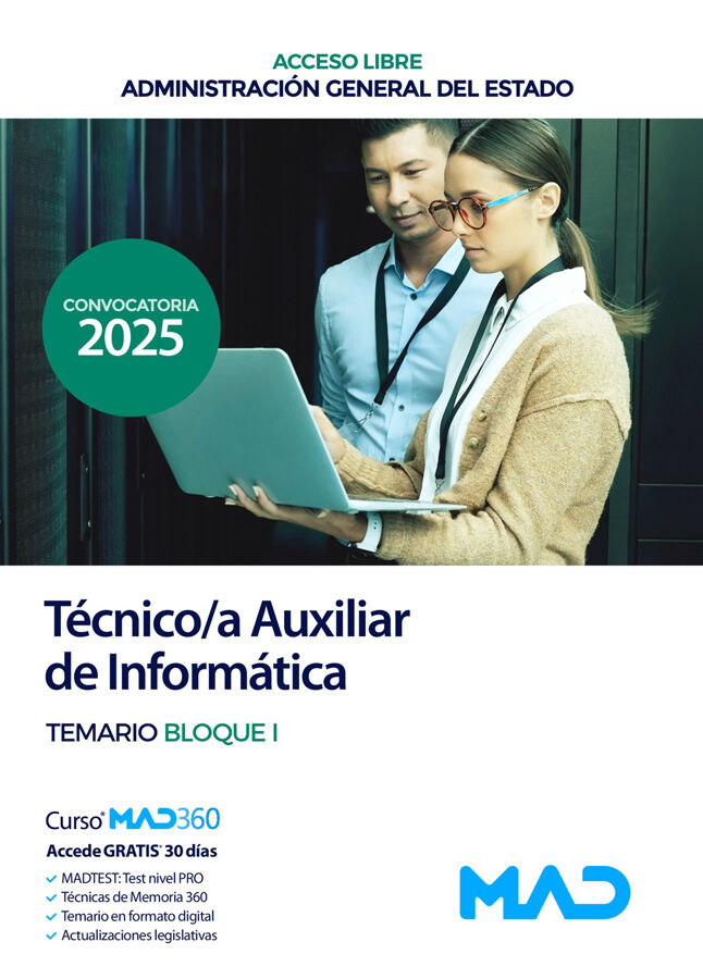 T&eacute;cnico/a Auxiliar de Inform&aacute;tica (acceso libre). Temario Bloque I