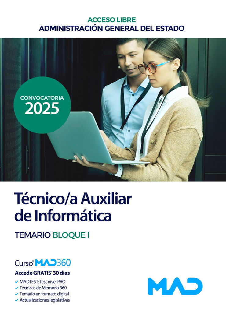 T&eacute;cnico/a Auxiliar de Inform&aacute;tica (acceso libre). Temario Bloque I