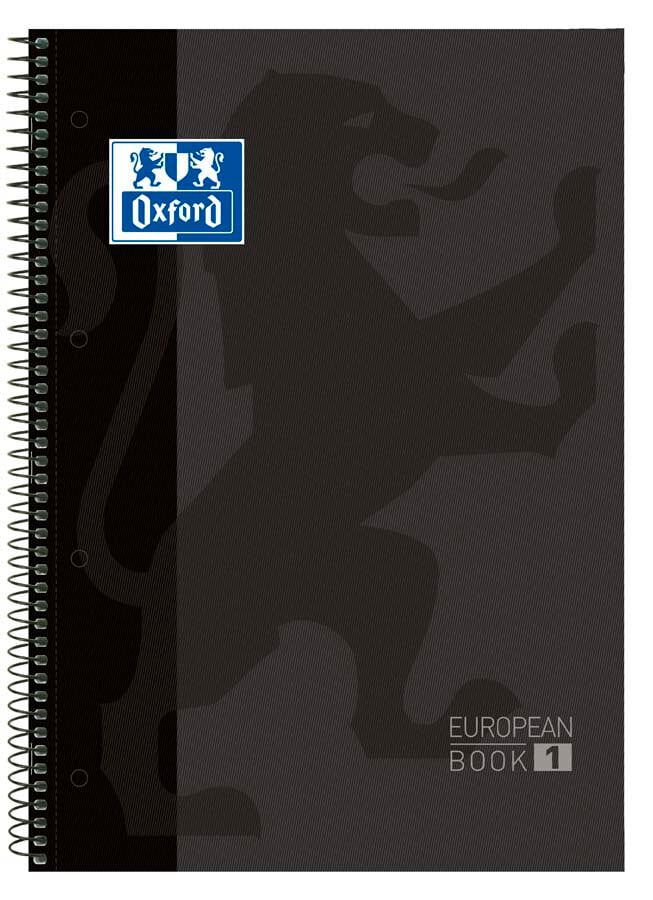 Notebook Oxford EuropeanBook 1 A4 80 hojas 5x5 gris oscuro