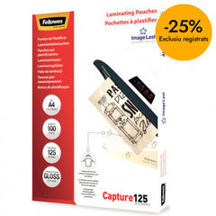 Funda de plastificar Fellowes A4 125 micras 100u
