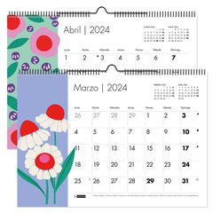 Calendari paret MiquelRius A3 2024 cast Flores