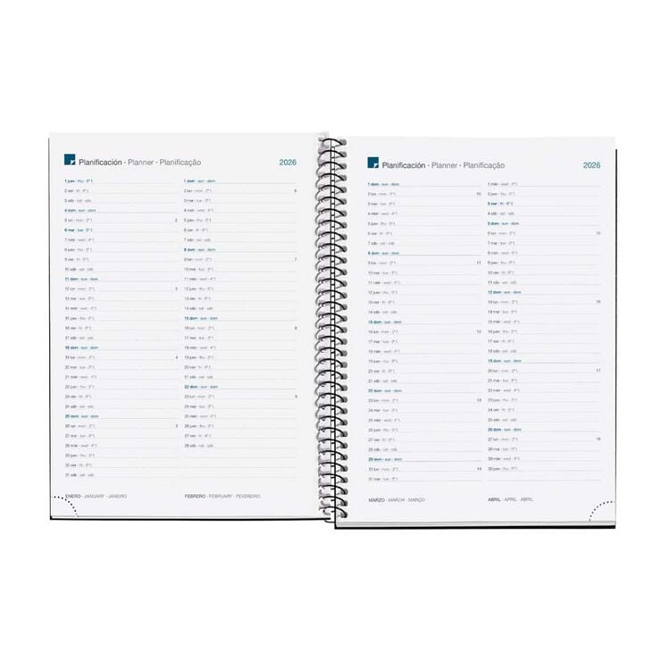 Agenda Espiral Miquelrius Plus día/pág mult 2026 Calm aqua