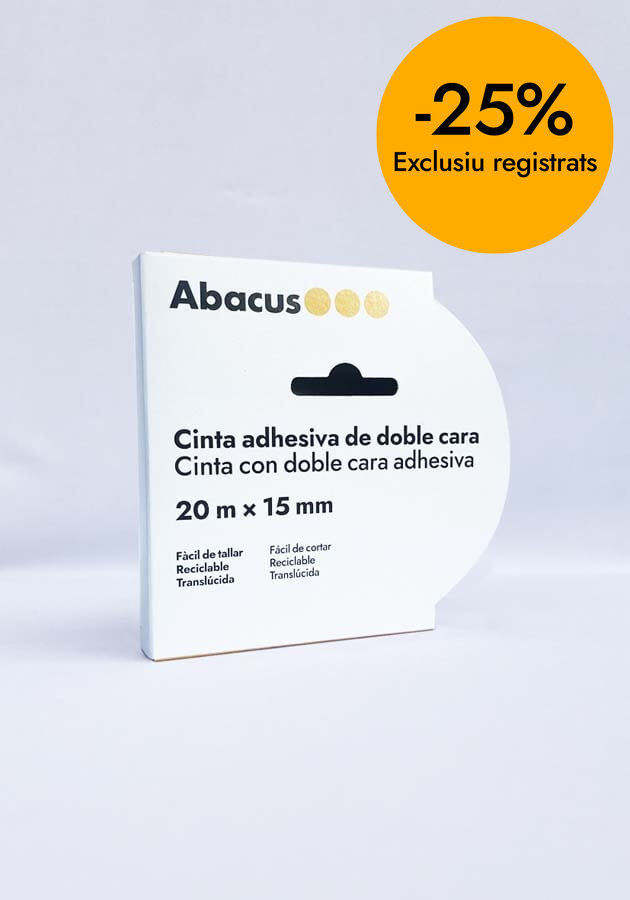 Cinta adhesiva doble cara tis&uacute; Abacus 15mmx20m