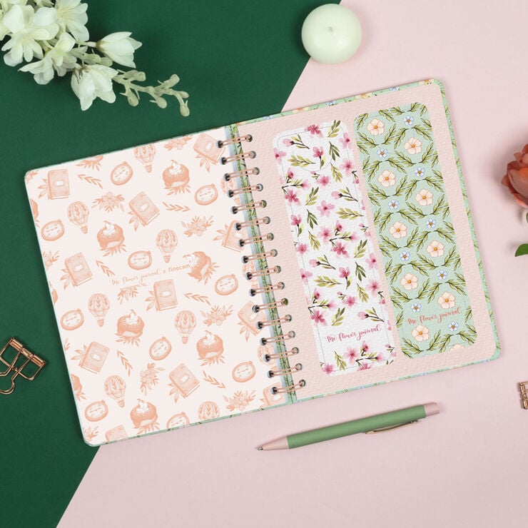 Agenda Finocam Flower Journal Setmana Vista Horitzontal 2027 Castell&agrave; Verd