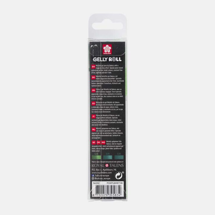 Retoladors Sakura Gelly Roll blanc/negre/transparent 3 colors