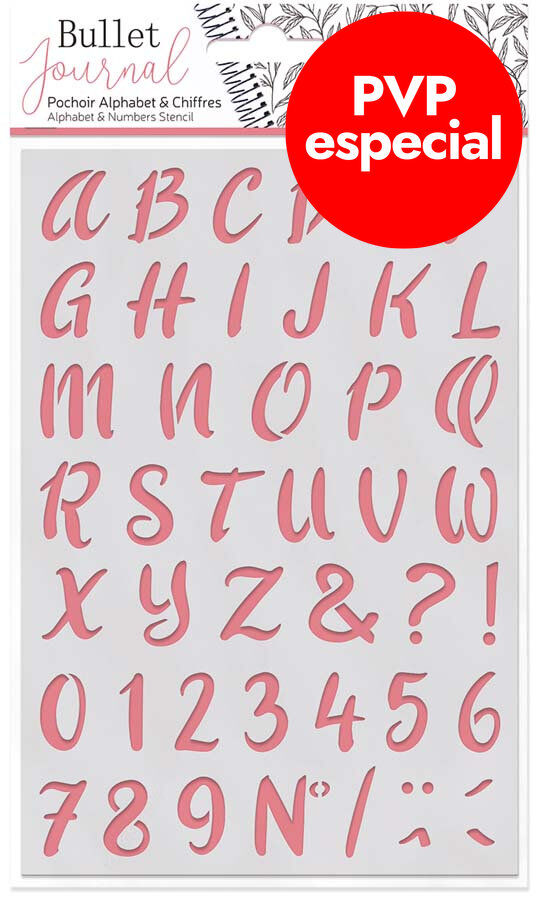 Plantilla Stencil Bullet Journal Aladine Abecedario