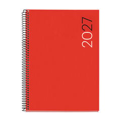 Agenda Miquelrius Espiral Plus Setmana Vista Multiling&uuml;e 2027 Vermell