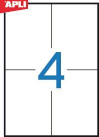 Etiquetas adhesivas A4 Apli 105x148mm 100 hojas