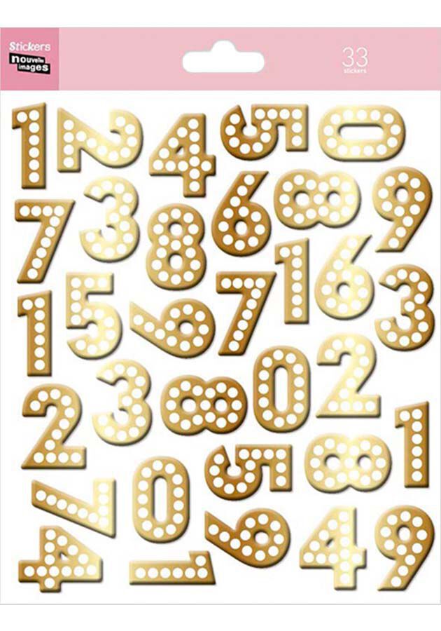 Stickers Draeger N&uacute;meros dorados 33u