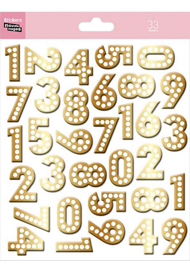Stickers Draeger N&uacute;meros dorados 33u