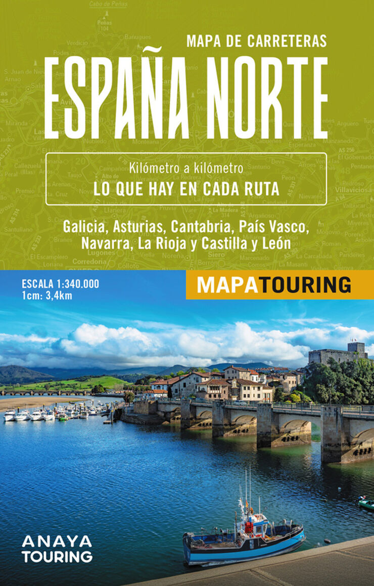 Mapa de carreteras de España Norte 1:340.000