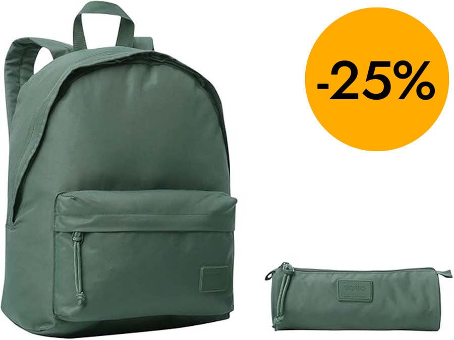 Pack Mochila + Estuche Totto Kalex verde