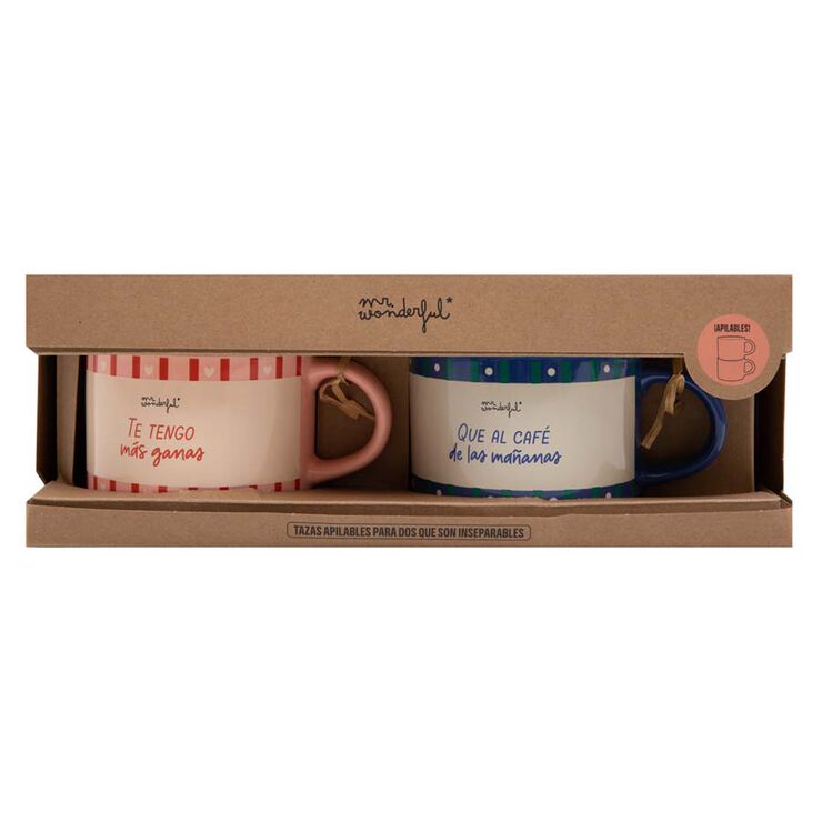 Set 2 Tazas apilables Mr.Wonderful