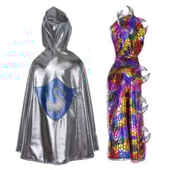 Capa&nbsp;Reversible Drag&oacute;n y Caballero De 5 a 6 a&ntilde;os Plata