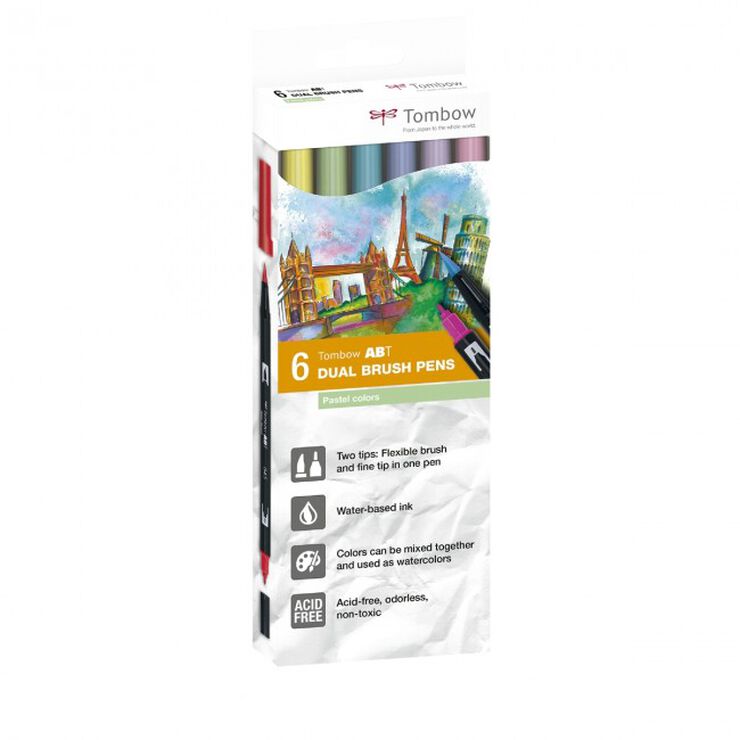 Retoladors Tombow Dual Brush Pastel 6 colors Retoladors Tombow Dual Brush Pastel 6 colors