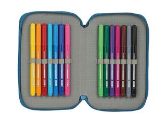 Plumier doble Blackfit 8 azul