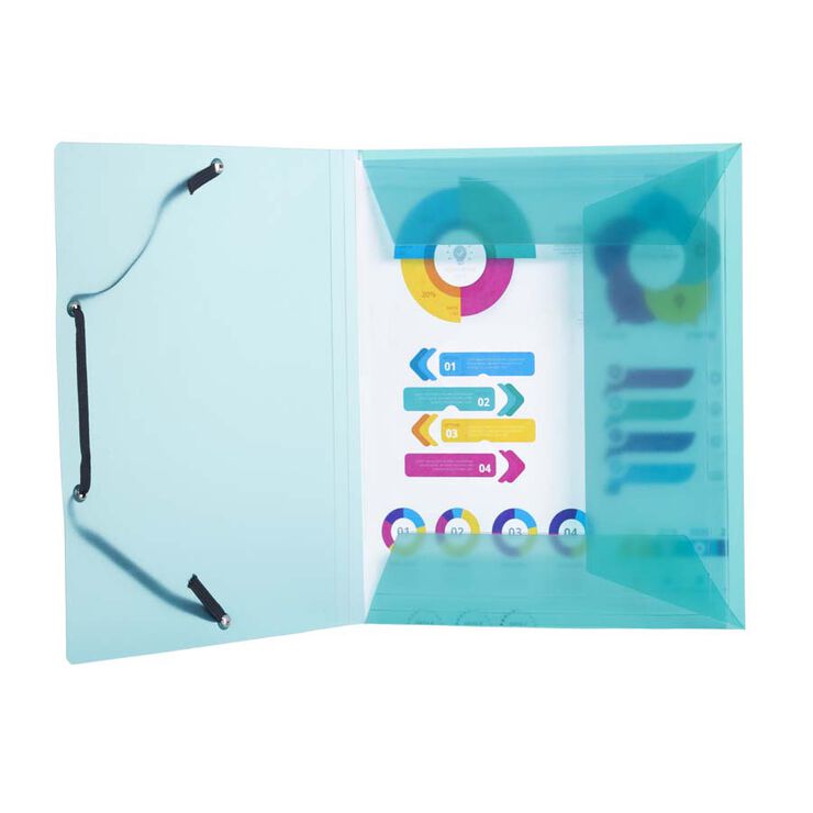 Carpeta gomas 3 solapas A5 PP colores surtidos