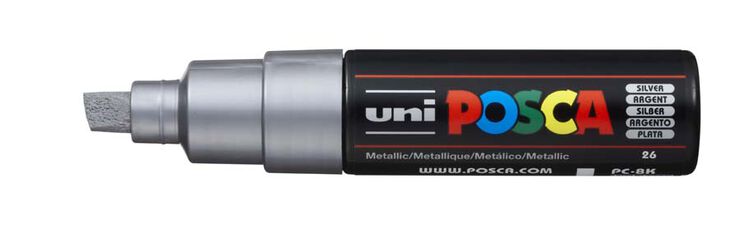 Rotulador Posca PC-8K plata metal
