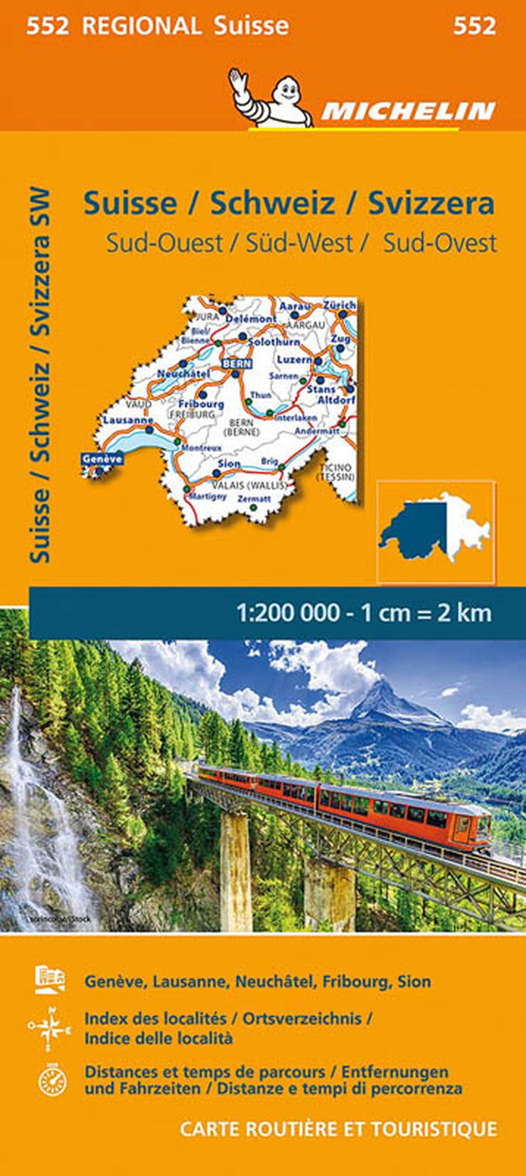 Mapa Regional Suisse/Schweiz/Svizzera Sud-ouest