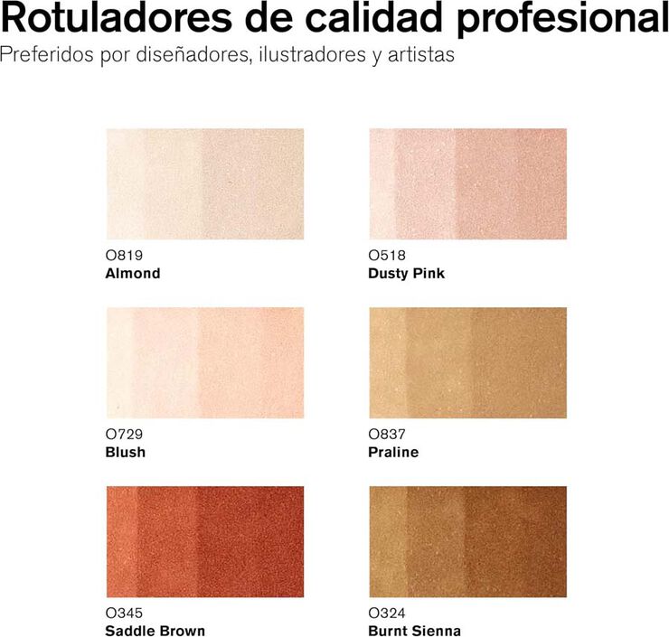 Rotuladores Promaker Brush Winsor & Newton tonos piel 6 colores