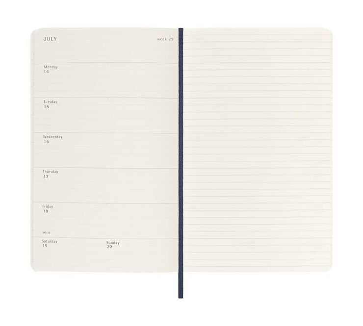 Agenda Moleskine 12m sem/vista 2025 L azul marino