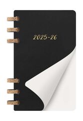 Agenda escolar espiral moleske tapa blanda sem/vista L 2025-26 negro