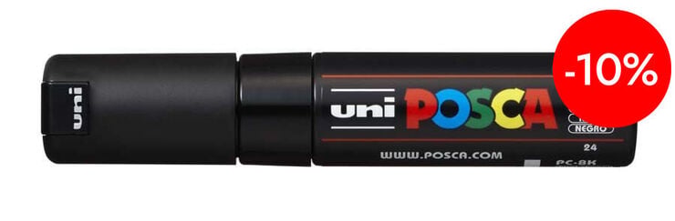 Rotulador Posca PC-8K 8mm negro