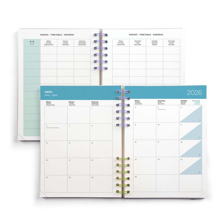 Agenda escolar Miquelrius Plus setm/vista cat 2025-26 rosa