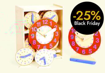 Caixa amb rellotges de fusta 21 unitats