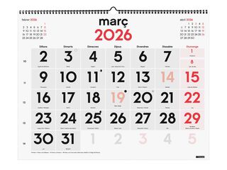 Calendario pared Finocam Mixto XL 2026 catalán