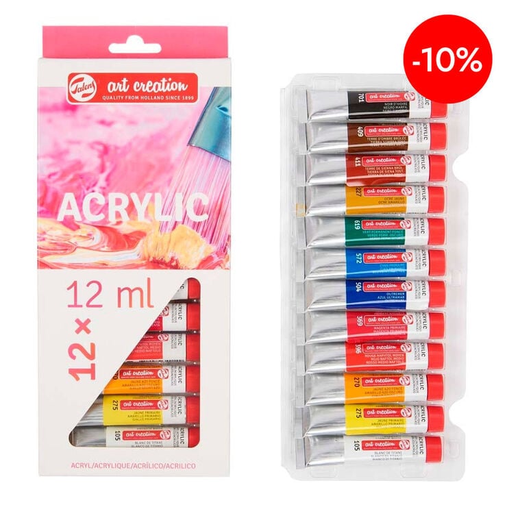 Set Acr&iacute;lico Talens Art Creation 12 colores 12ml