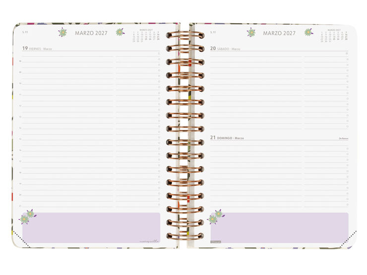 Agenda Finocam Moniquilla D&iacute;a P&aacute;gina 2027 Castellano Verde