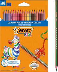 Lápices Bic Kids Evolution Stripes 18 colores
