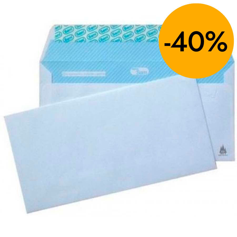 Sobres autoadhesivos 110x220mm 90g blanco 500u