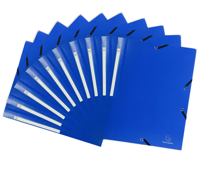 Carpeta PP 3 Solapes A4 Exacompta Blau Fosc