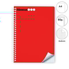 Libreta espiral Abacus A4 80 hojas 6x6mm rojo