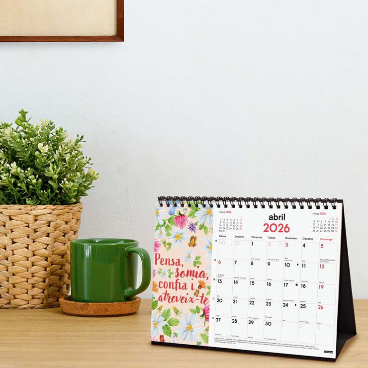 Calendario sobremesa Finocam Frases 2026 catalán