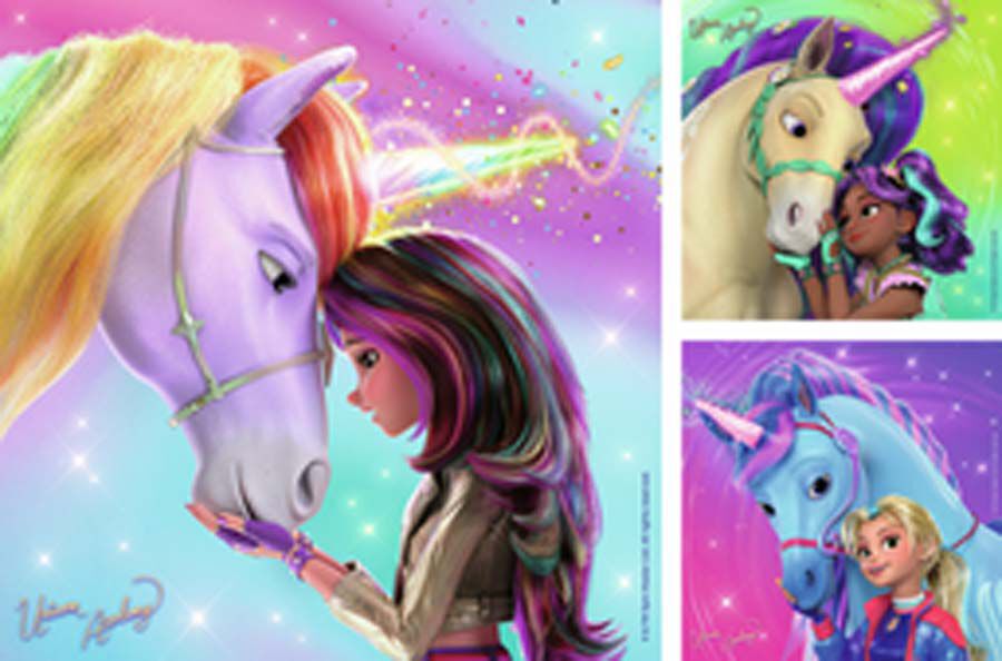 Puzle 3 x 49 piezas Unicorn Academy