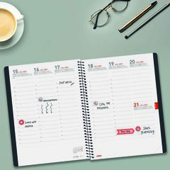 Agenda Finocam 16M Ikon E10 Sem/Vista Vertical Multiling&uuml;e 2026-27 Negro