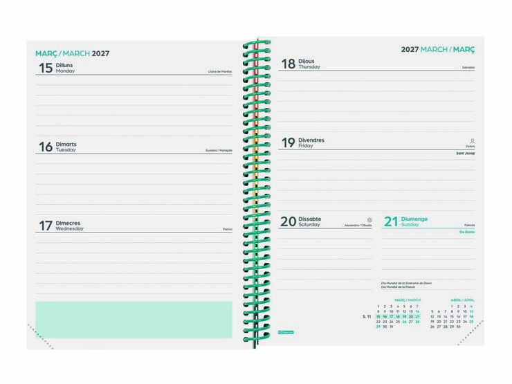 Agenda Escolar Finocam Diva 1/4 Sem/Vista Catal&aacute;n 2026-27 Colors