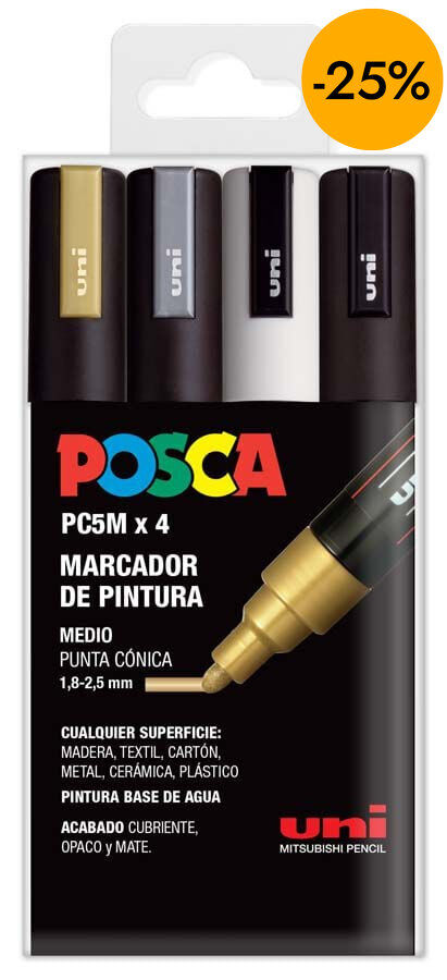 Estoig Retoladors Posca PC-5M 1,8-2,5mm Gswb 4 colors