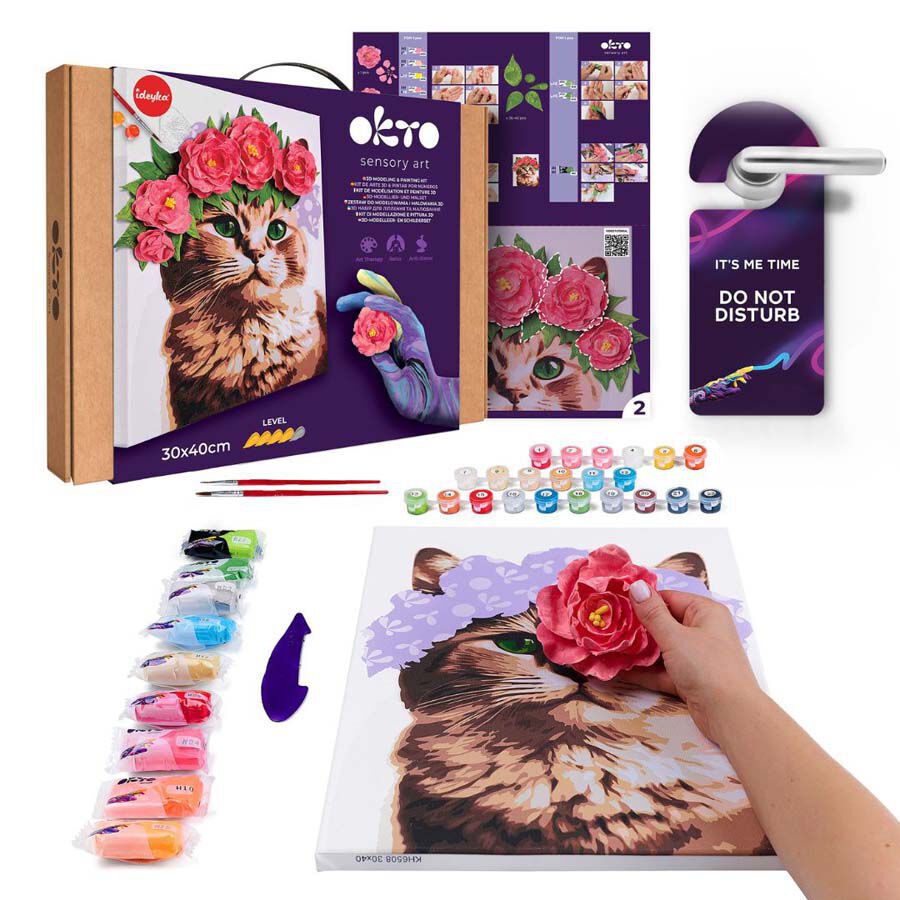 Okto Pintura sensorial 3D + N&uacute;meros Gato
