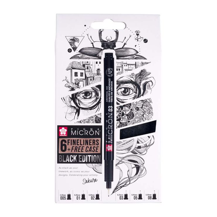 Set Pigma Micron Black Edition 6u