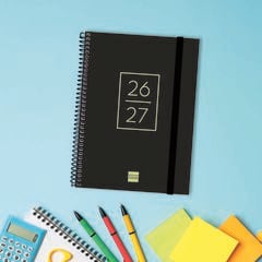 Agenda Escolar Finocam Secundaria 1/4 Sem/Vista Castellano 2026-27 Negro