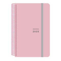 Agenda espiral Senfort A5 setm/vista català 2025 Pastel rosa