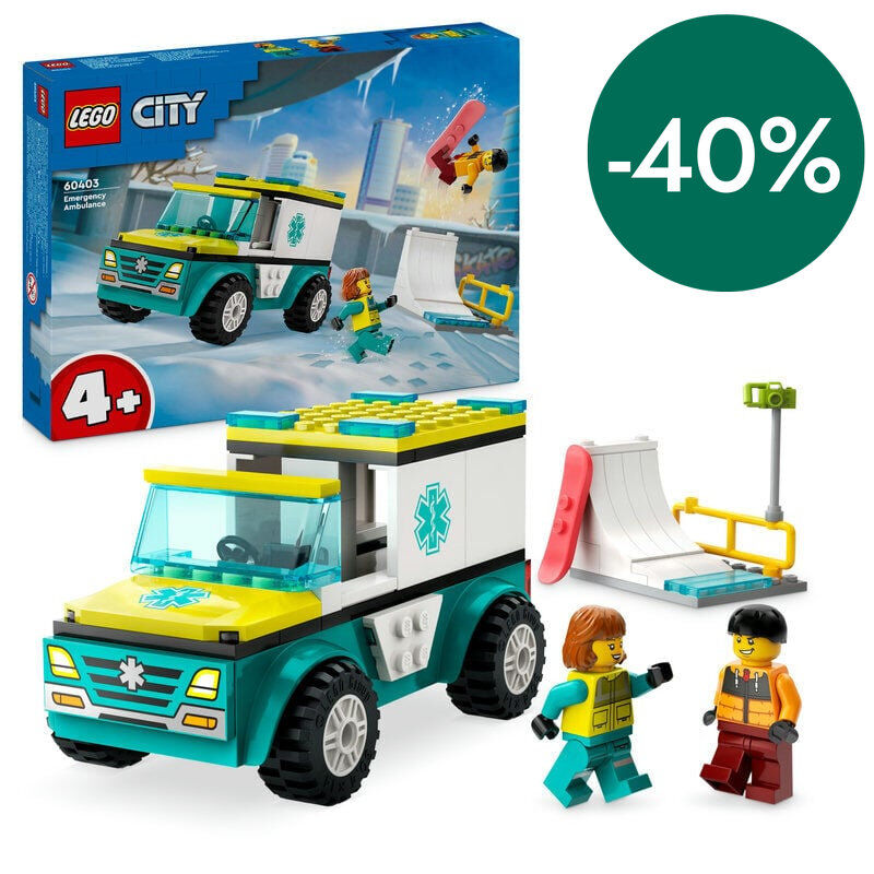 LEGO&reg; City Ambulancia de Emergencias y Chico con Snowboard 60403