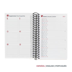 Agenda Miquelrius Especial Caddy Semana Vista Multiling&uuml;e City 2027 Rojo