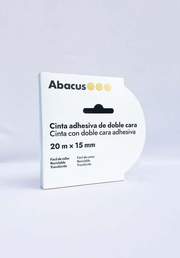 Cinta adhesiva doble cara tis&uacute; Abacus 15mmx20m
